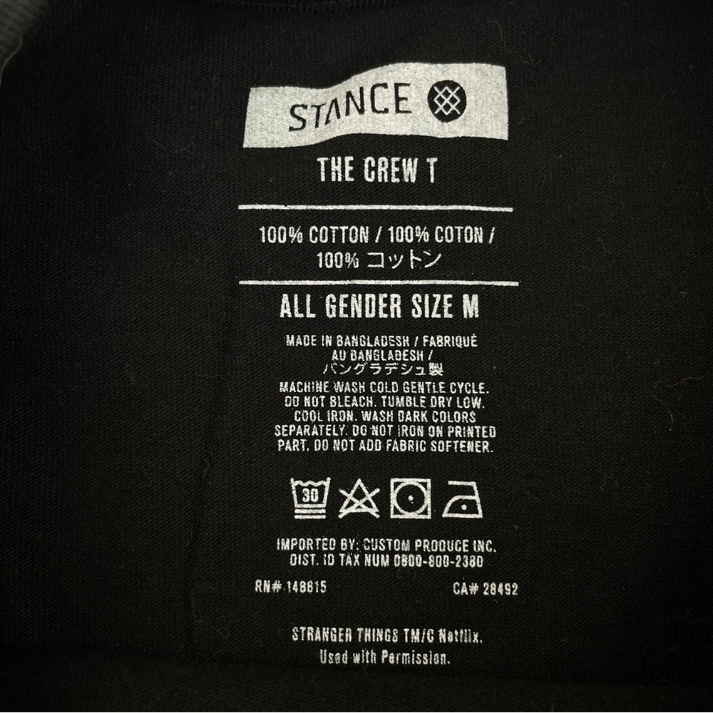 STANCE The Crew T Shirt Men’s Size M Hellfire Club Graphic Tee Black Cotton - Picture 3 of 5